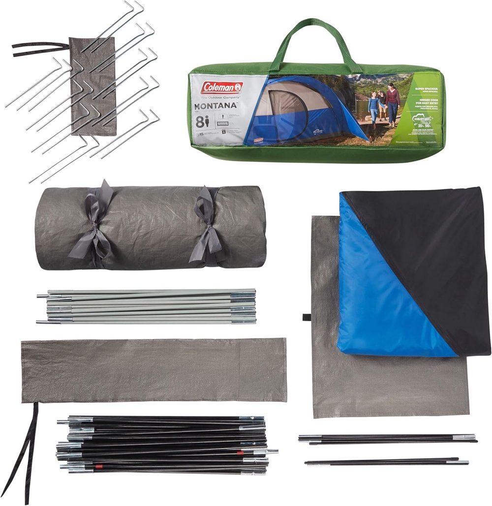 Coleman Montana Camping Tent, 6/8 Person Family Tent with Included Rainfly, Carry Bag, and Spacious Interior, Fits Multiple Queen Airbeds and Sets Up in 15 Minutes - Image 5