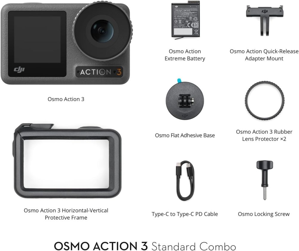 DJI Osmo Action 3 Standard Combo, Waterproof Action Camera with 4K HDR & Super-Wide FOV, 10-Bit Color Depth, HorizonSteady, Cold Resistant & Long-Lasting, Vlogging Camera for YouTube - Image 5