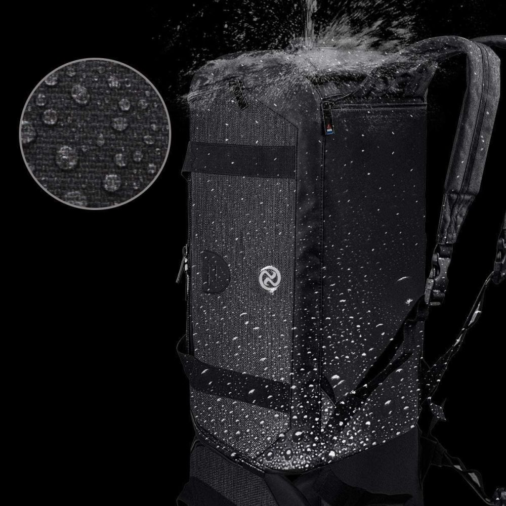 Gym Duffle Bag Backpack Waterproof Sports Duffel Bags Travel Weekender Bag for Men Women Overnight Bag with Shoes Compartment Black - Image 3