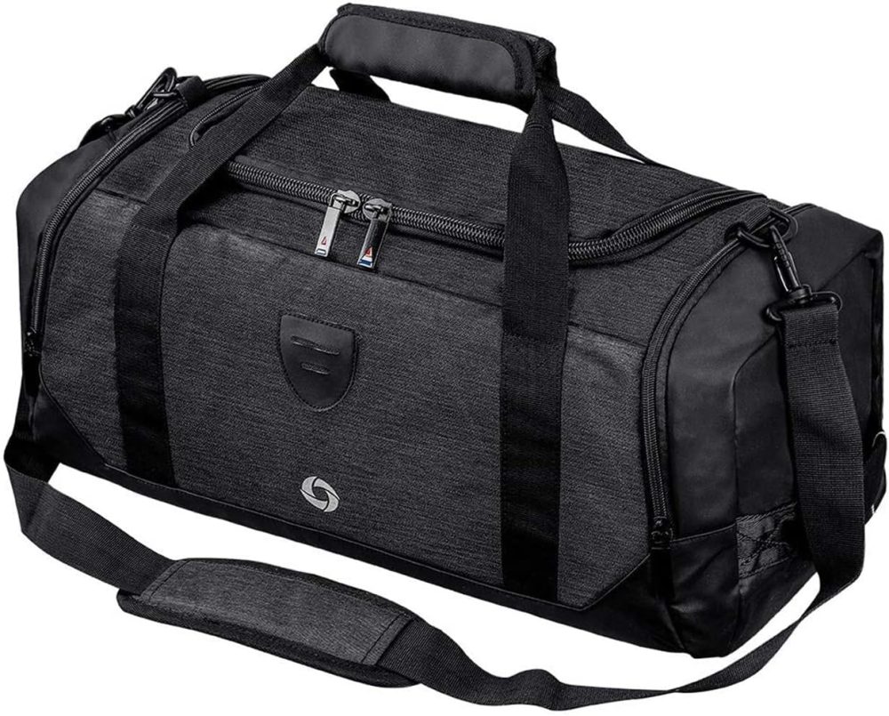 Gym Duffle Bag Backpack Waterproof Sports Duffel Bags Travel Weekender Bag for Men Women Overnight Bag with Shoes Compartment Black - Image 8