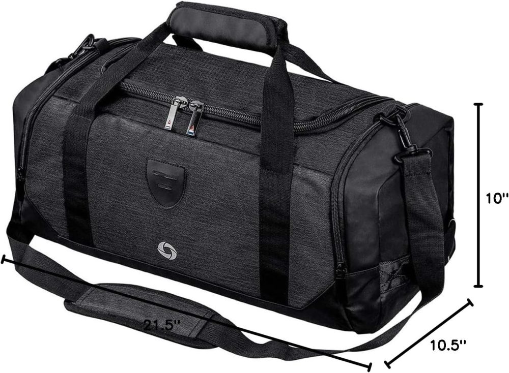 Gym Duffle Bag Backpack Waterproof Sports Duffel Bags Travel Weekender Bag for Men Women Overnight Bag with Shoes Compartment Black - Image 9