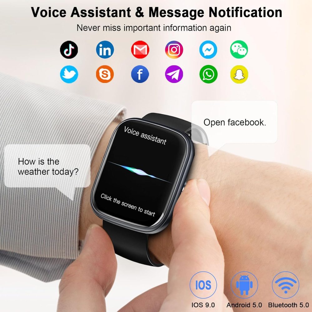 Smart Watch, 2025 HD 1.91" Smartwatch for Men Women(Answer/Make Call), 112+Sports Modes Fitness Activity Tracker, Calories/Heart Rate/Sleep Monitor, IP68 Waterproof Step Counter for Android iOS - Image 5